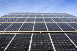 Image of solar panels and blue sky